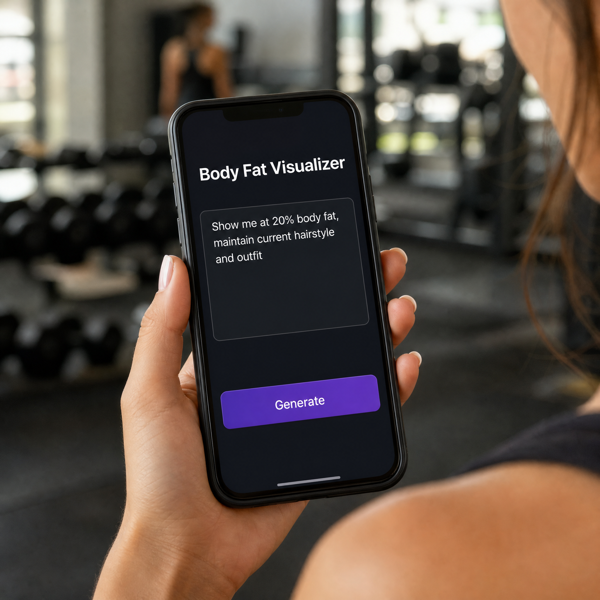 Describe Any Fitness Goal for a Custom Body Fat Visualization