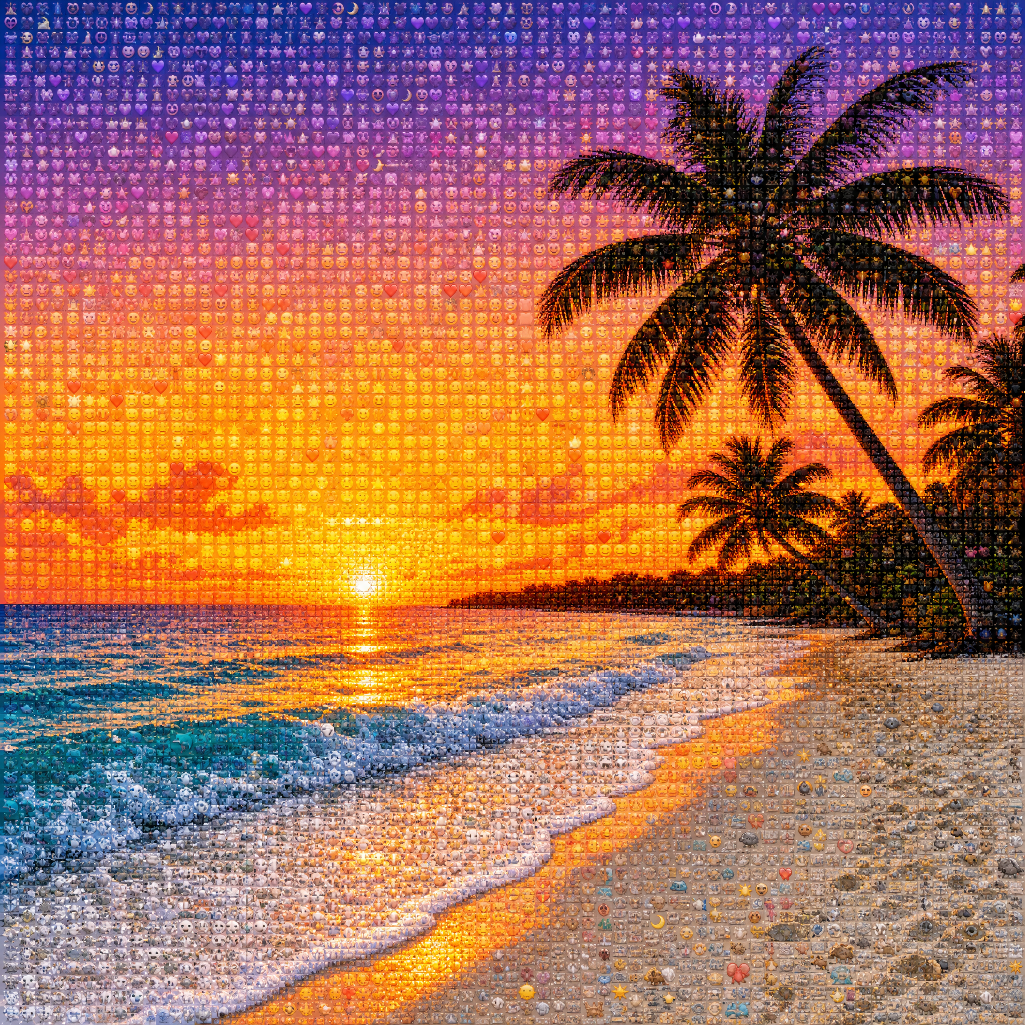 Full-Image Emoji Mosaic Photo Reconstruction