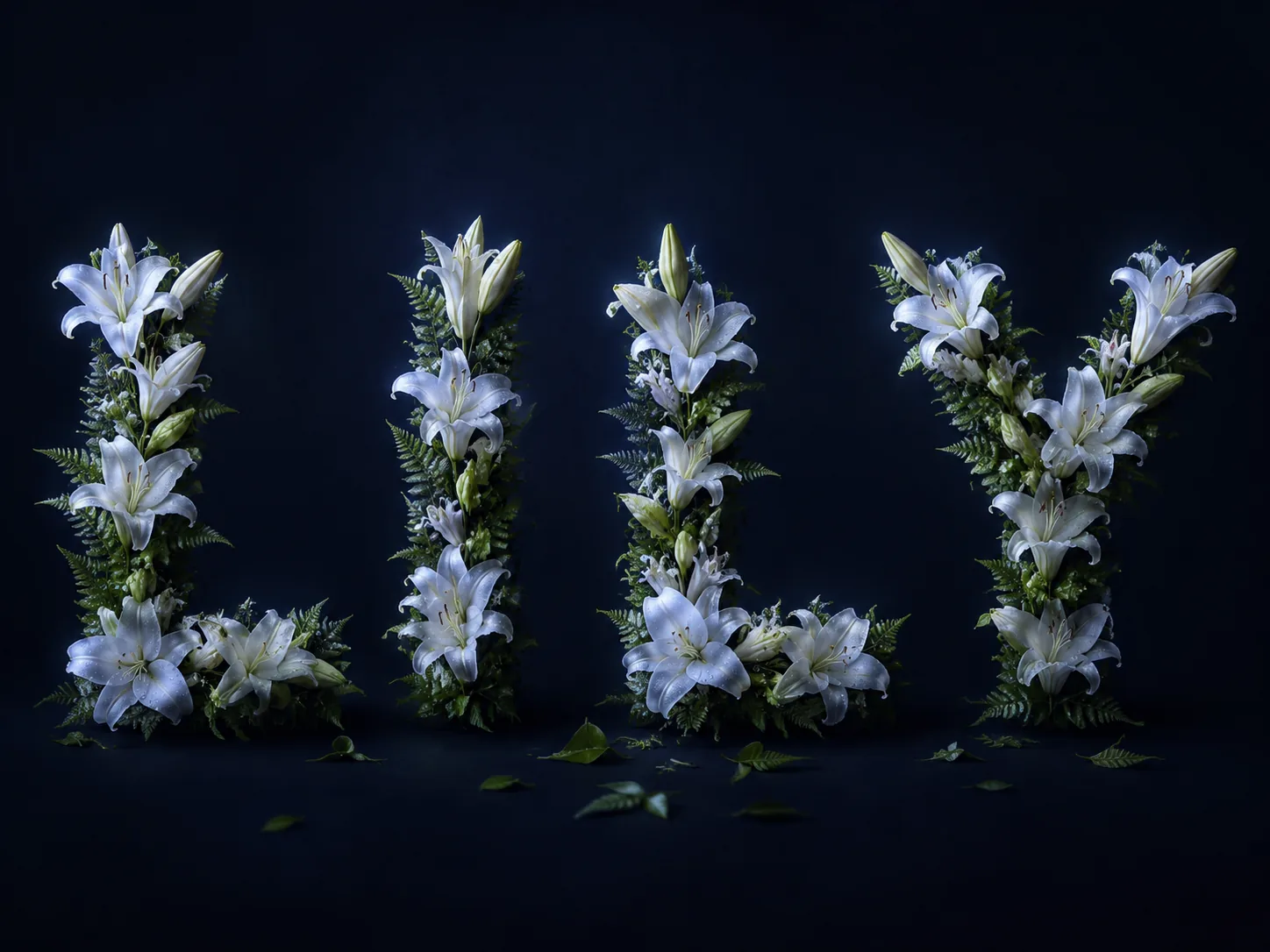 Realistic Botanical Flower Letter Construction